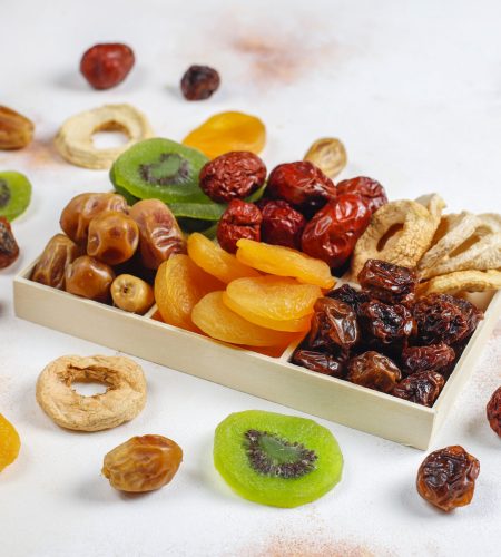 Dried organic fruits assortment.